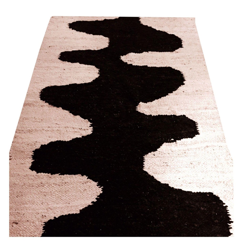 Hand Woven Black & Cream Design Wool Rug, Chairish, Fortune Favors the Bold, Go Bold or Go Home, Maison Objet, The Antiques Diva, Design Style Board, Decorating with Antiques, Mid-Century Modern