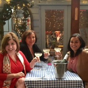 Megan’s Cafe in London Celebrating with Champagne