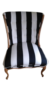 Antiques Diva Styles a Diva Den for Chairish Mid Century Black and white Striped Chair