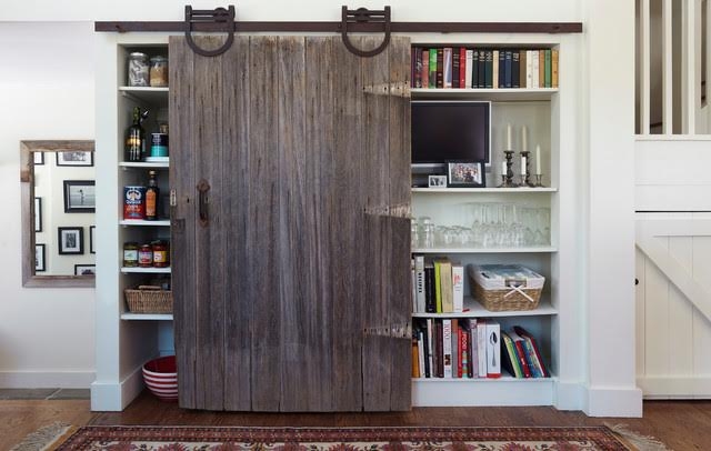 Architectural Salvage- Barn Door Trend- Bookcase