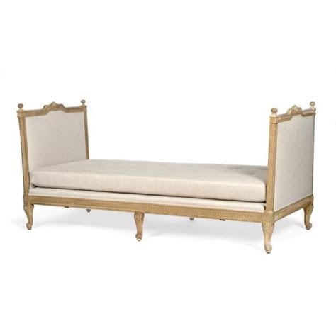 Antique Day Bed-19th century French Carved and Painted Wood Day Bed