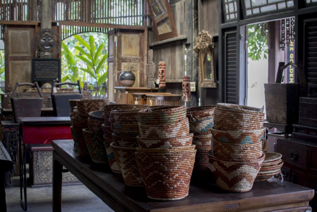Handwoven Baskets on Antique Asian Furniture Antiques Diva Asia Buying Tours Thailand: Chiang Mai