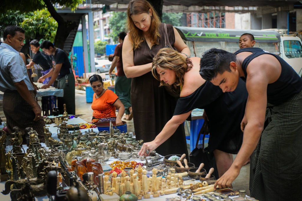 Street Market Vendors Yangon Myanmar (Burma) Asia Antiques Buying Tours with The Antiques Diva