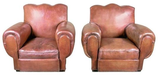 French chairs at Lolo French Antiques: Pair Art Deco Fauteil Confortable
