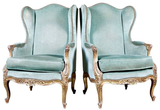 French chairs at Lolo French Antiques: Bergere a Oreilles