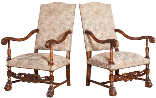 French chairs at Lolo French Antiques: Louis XIV Fauteuils.
