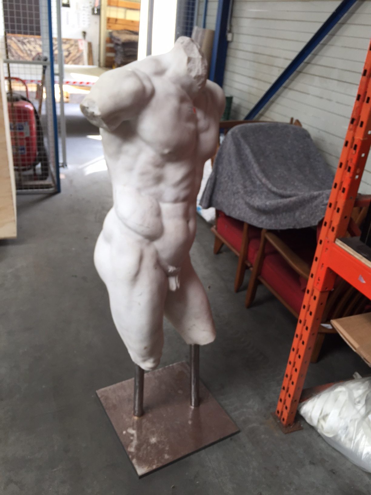 At an Antiques Dealer in Brussels: Crating, packing and shipping antique statuary