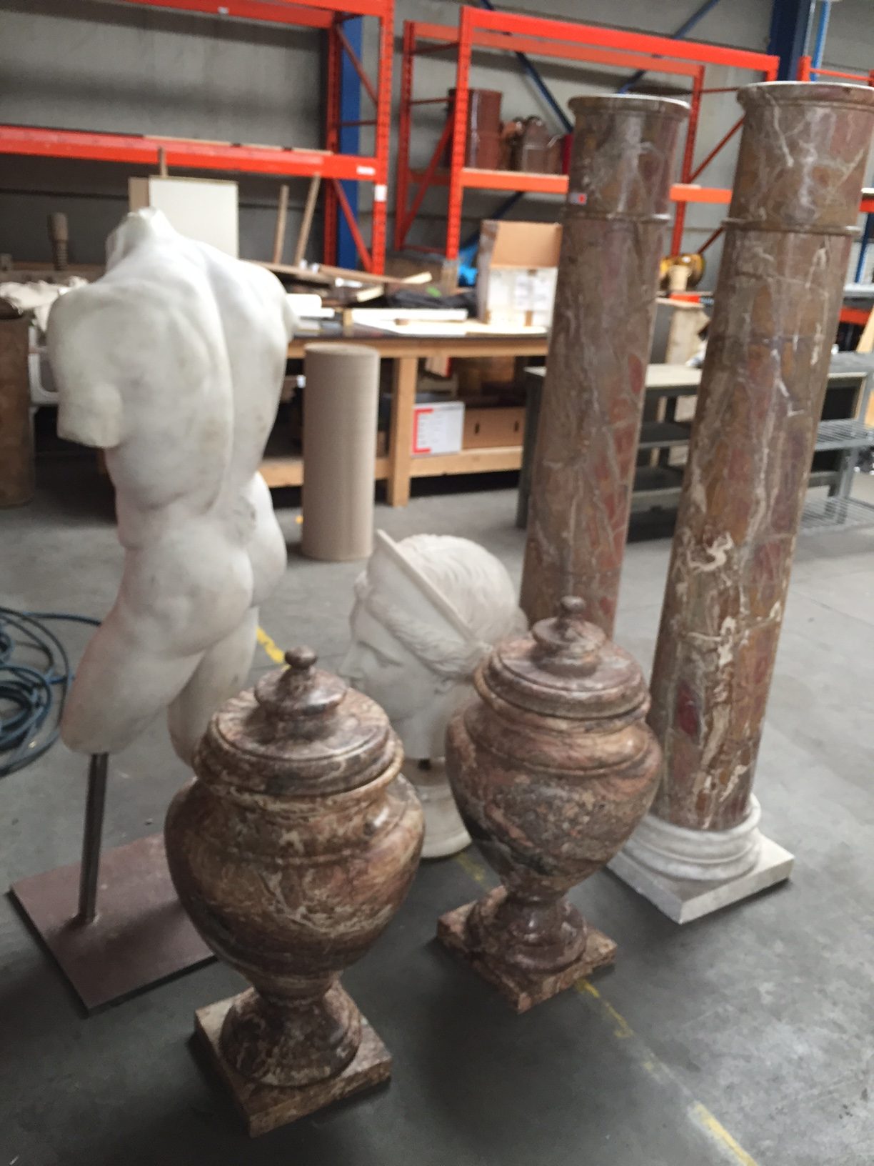 AD&CO Logistics warehouse: Crating, packing and shipping antique statuary