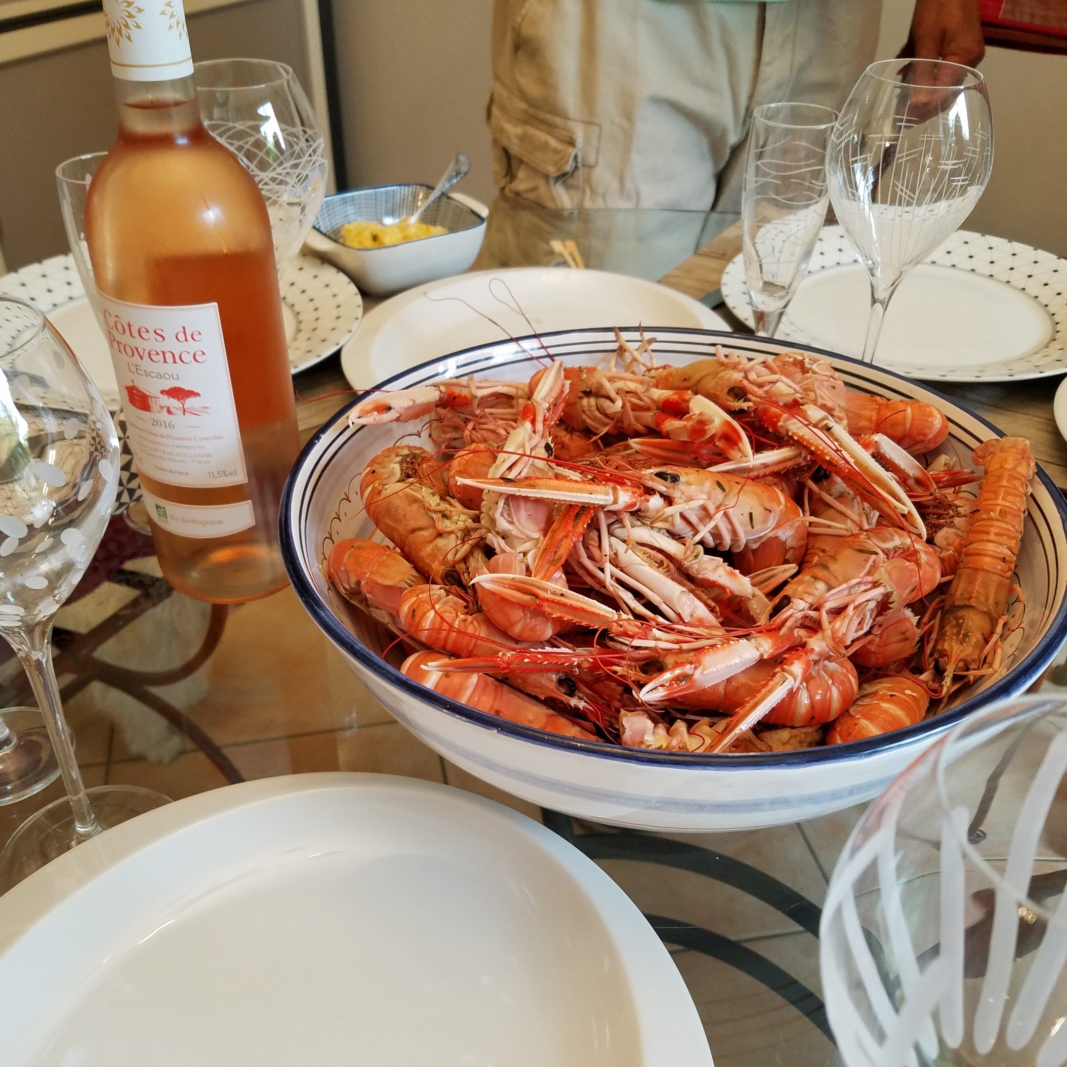 Lolo French Antiques.langoustine dinner at home