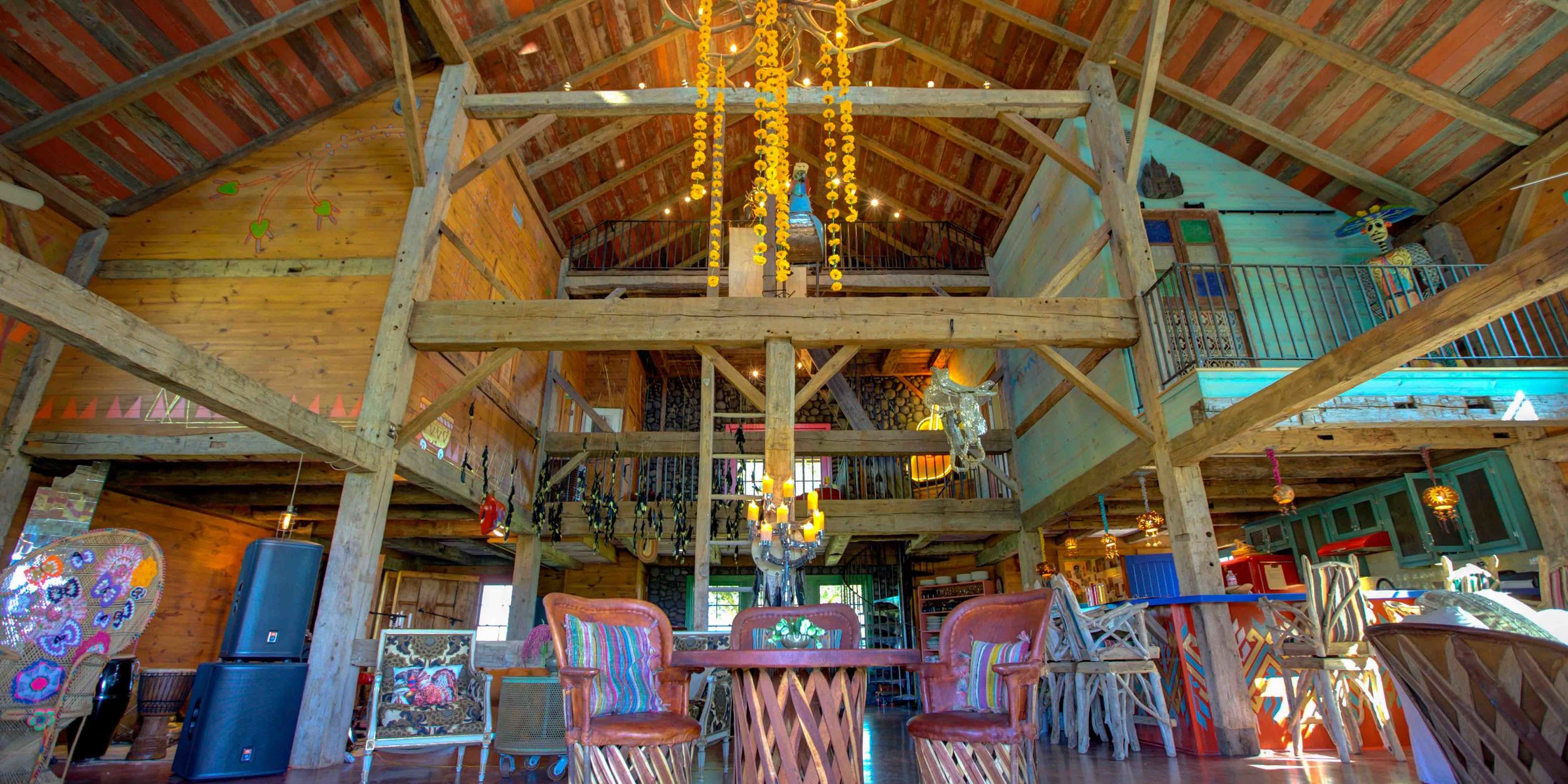 The barn serves as Rancho Pillow's de facto great room, gathering spot and mess hall